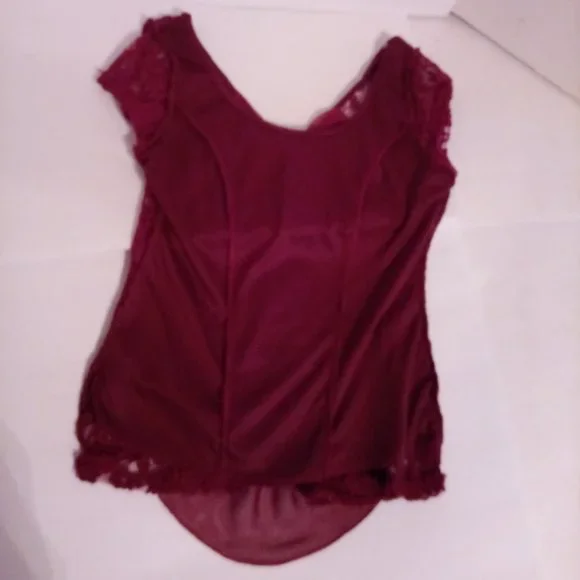 Purple Snow lace & back bow tie blouse sz M - Picture 5 of 8